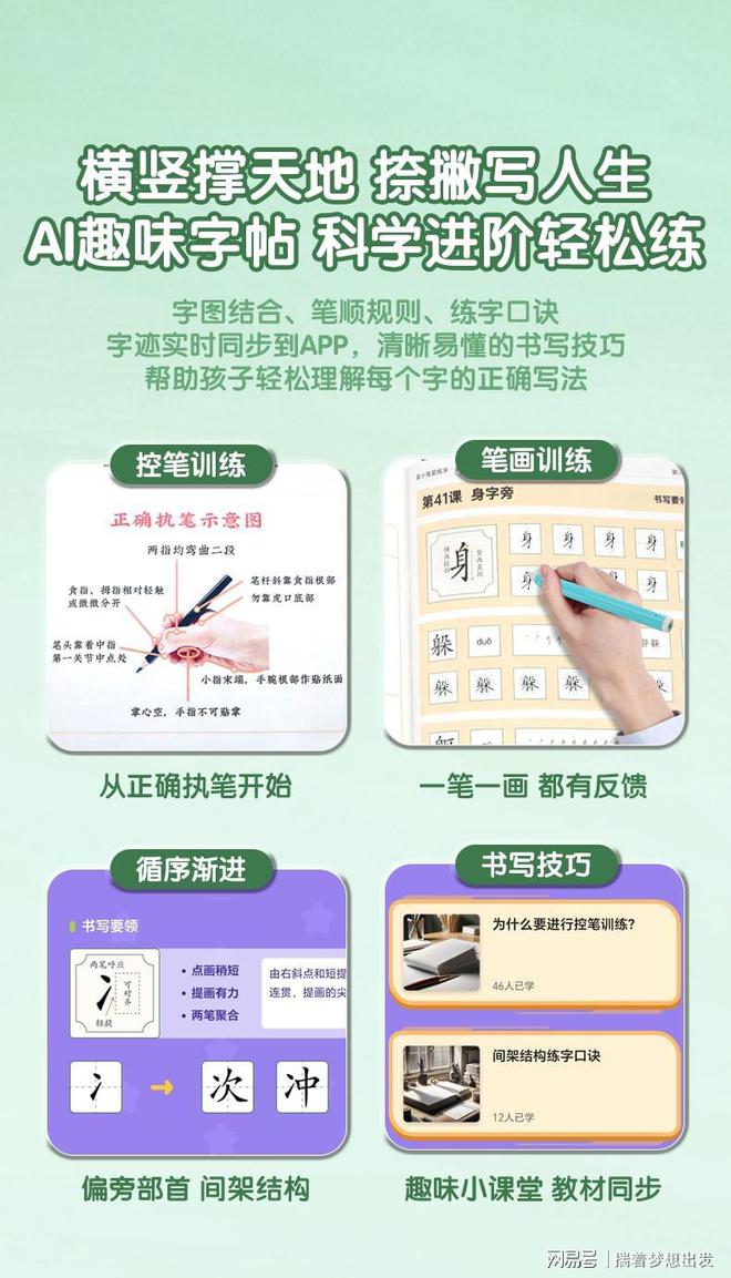 从小写一手好字学霸养成！趣味练字AI字帖星小兔AI练字套装(图4)